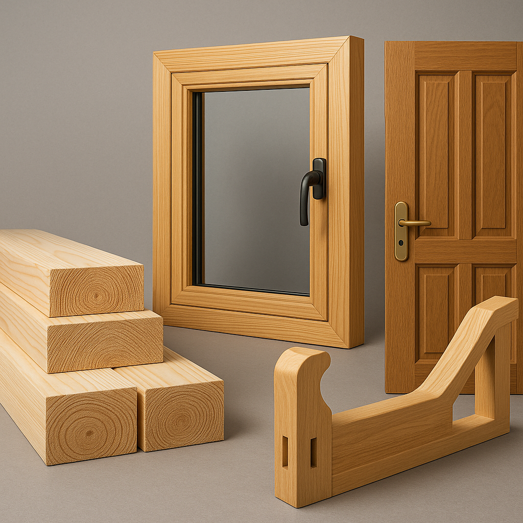 Hout,ramen , trappen en deuren