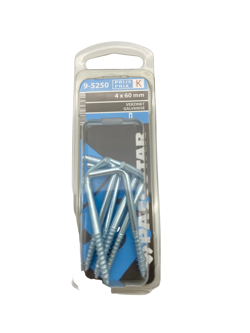 Kramschroeven, verzinkt - 4 x 60 mm