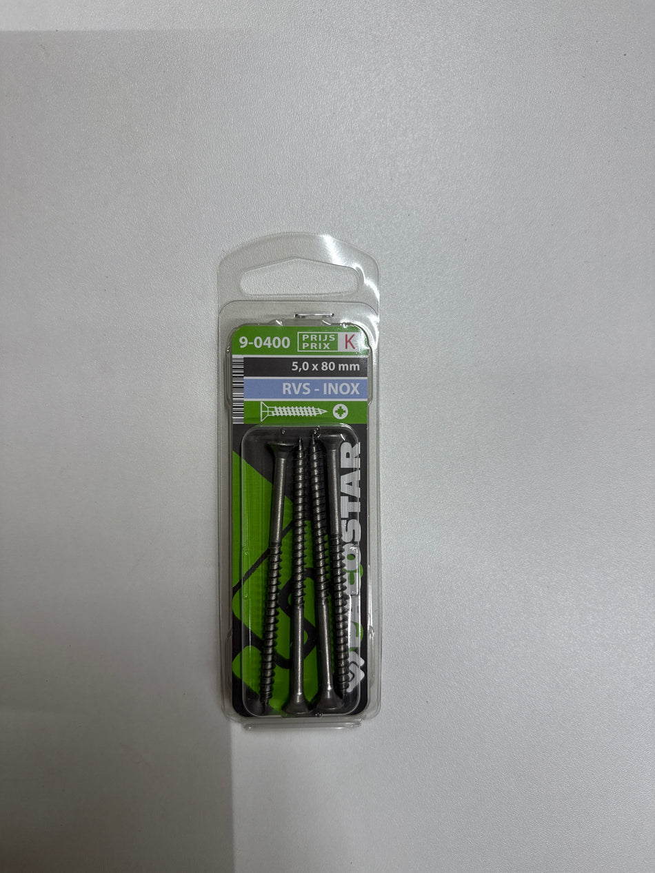 Rvs 5,0x80mm
