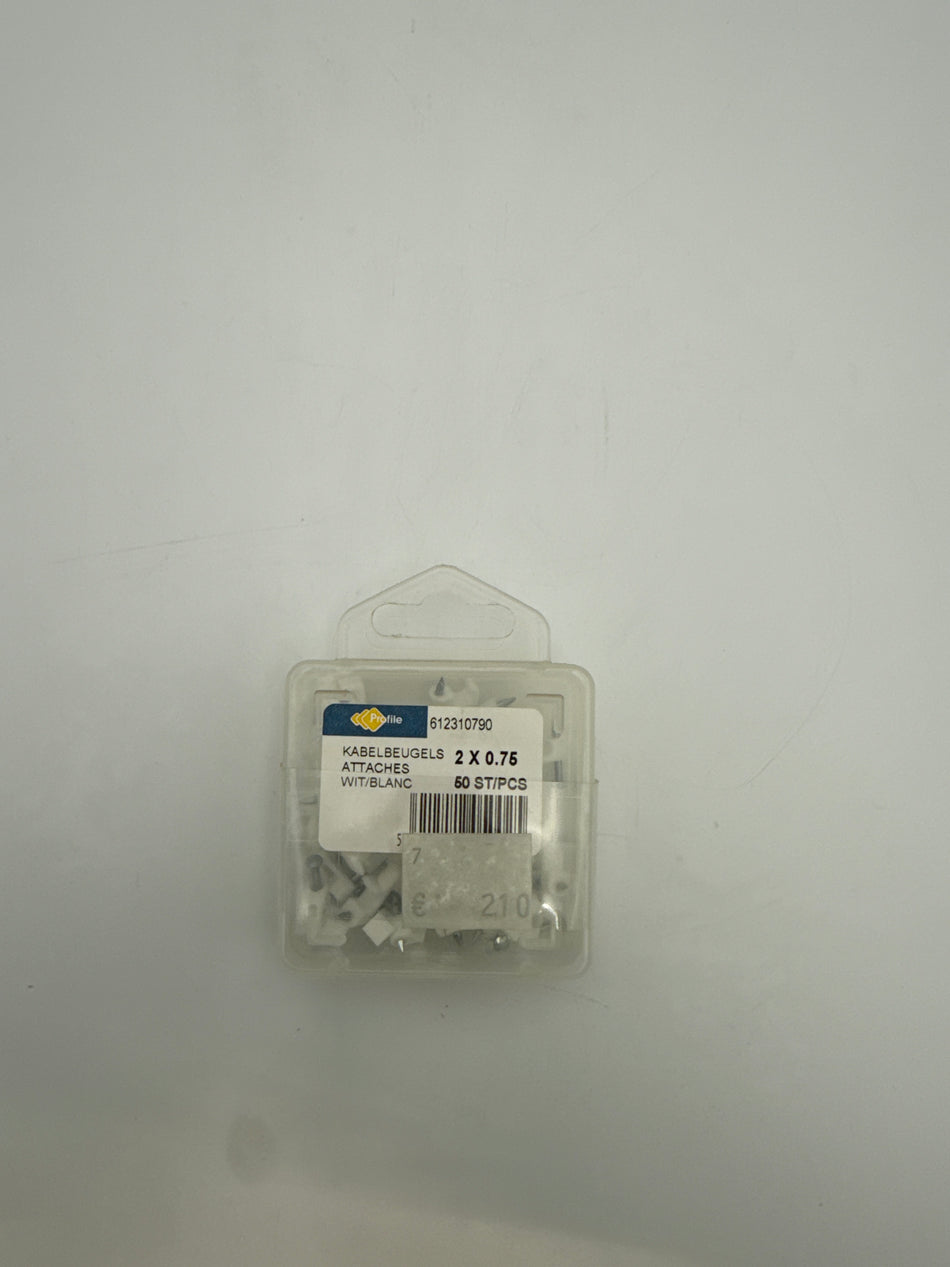 Kabelbeugels 2x0.75 wit plat