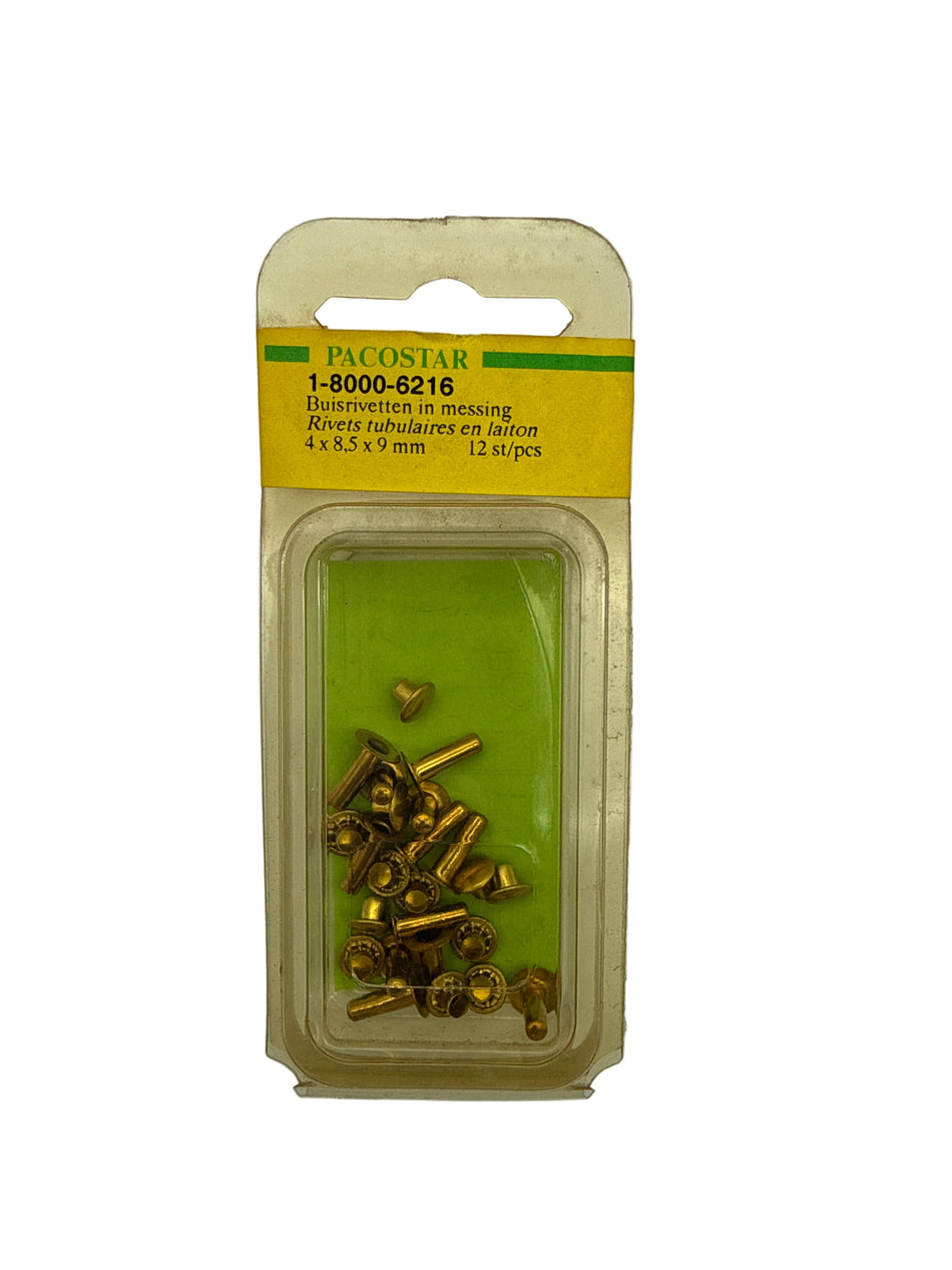 Buisrevetten in messing 4x8,5x9mm