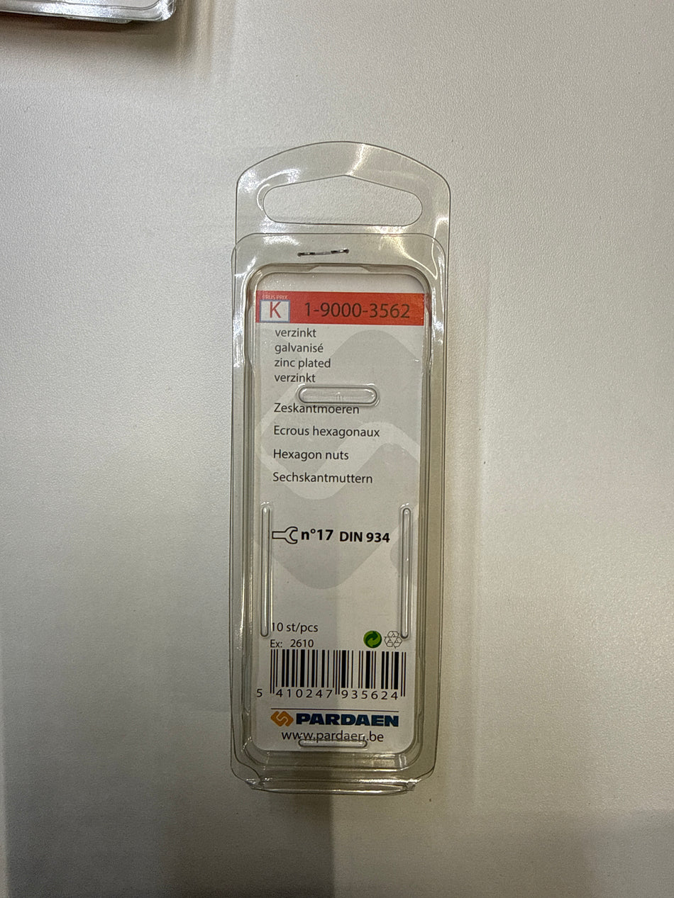 Zeskantmoeren, verzinkt - M 10