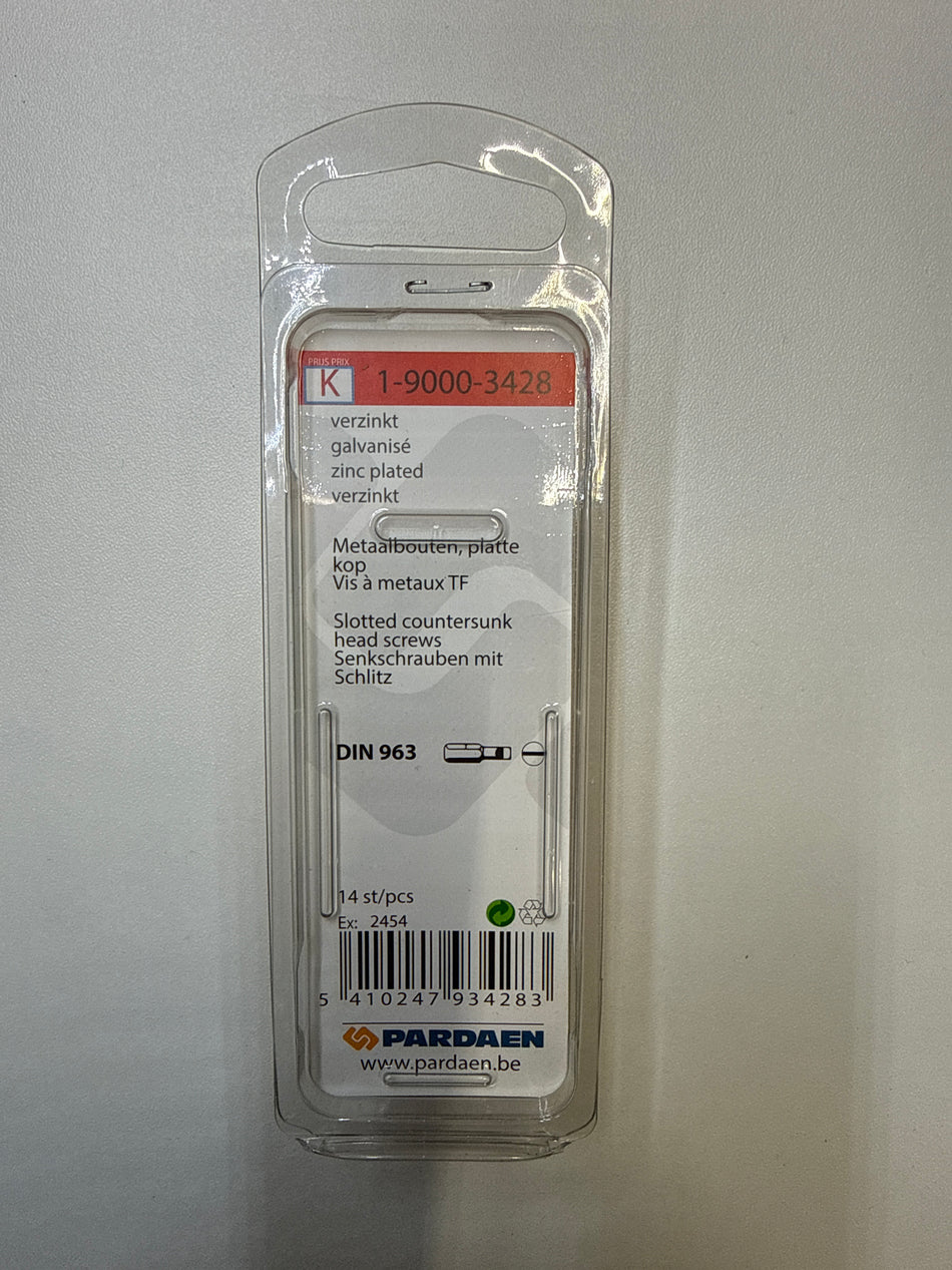 Metaalbouten platte kop + moer - M5 x 25 mm
