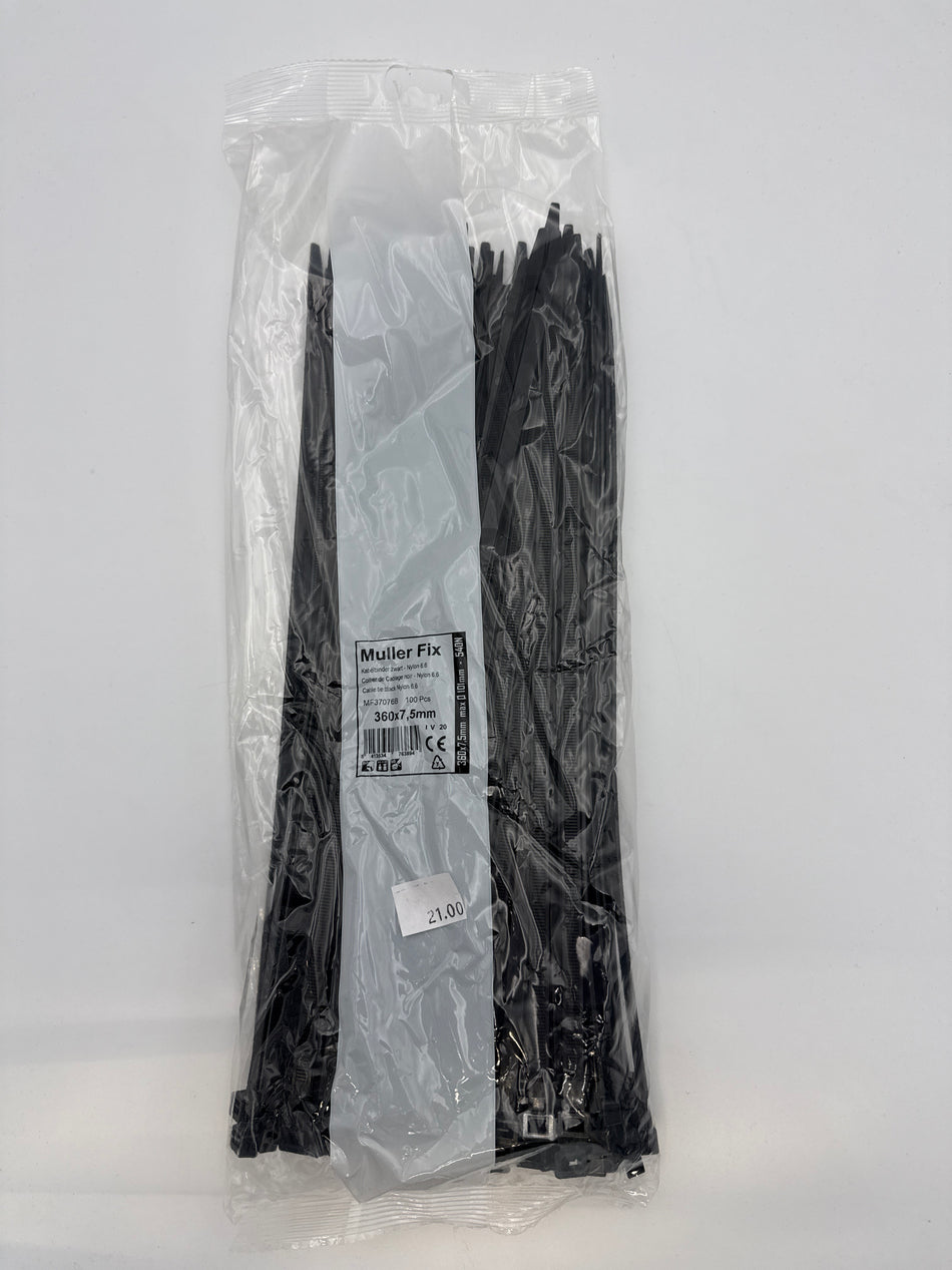 Cable tie black nylon 360x7,5mm