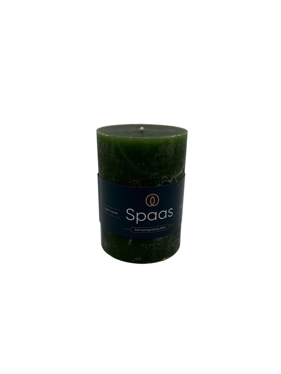 Spaas rustieke cilinderkaars donkergroen 70X95