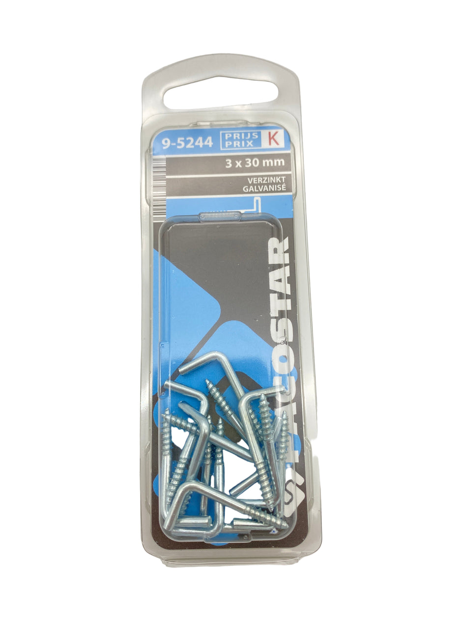 Kramschroeven, verzinkt - 3 x 30 mm