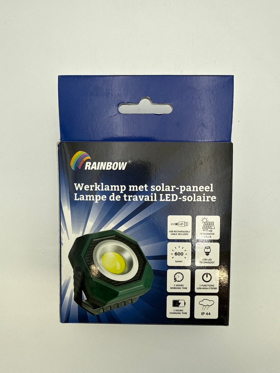 Werklamp led met zonnepaneel 600lm