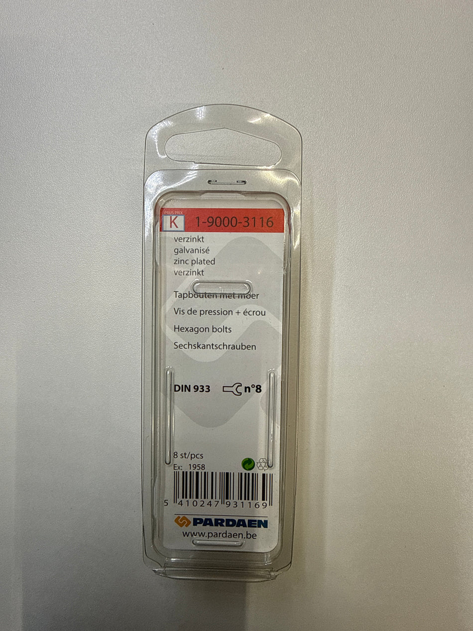 Tapbouten met moer, verzinkt - M5 x 50 mm