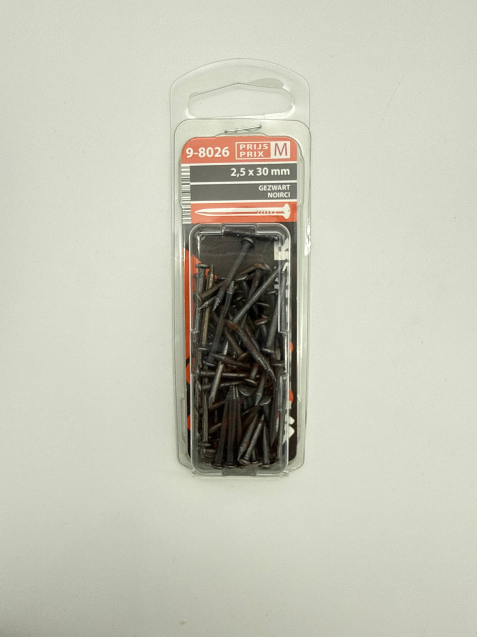 Hardstalen nagels, ronde kop - 2,5 x 30 mm