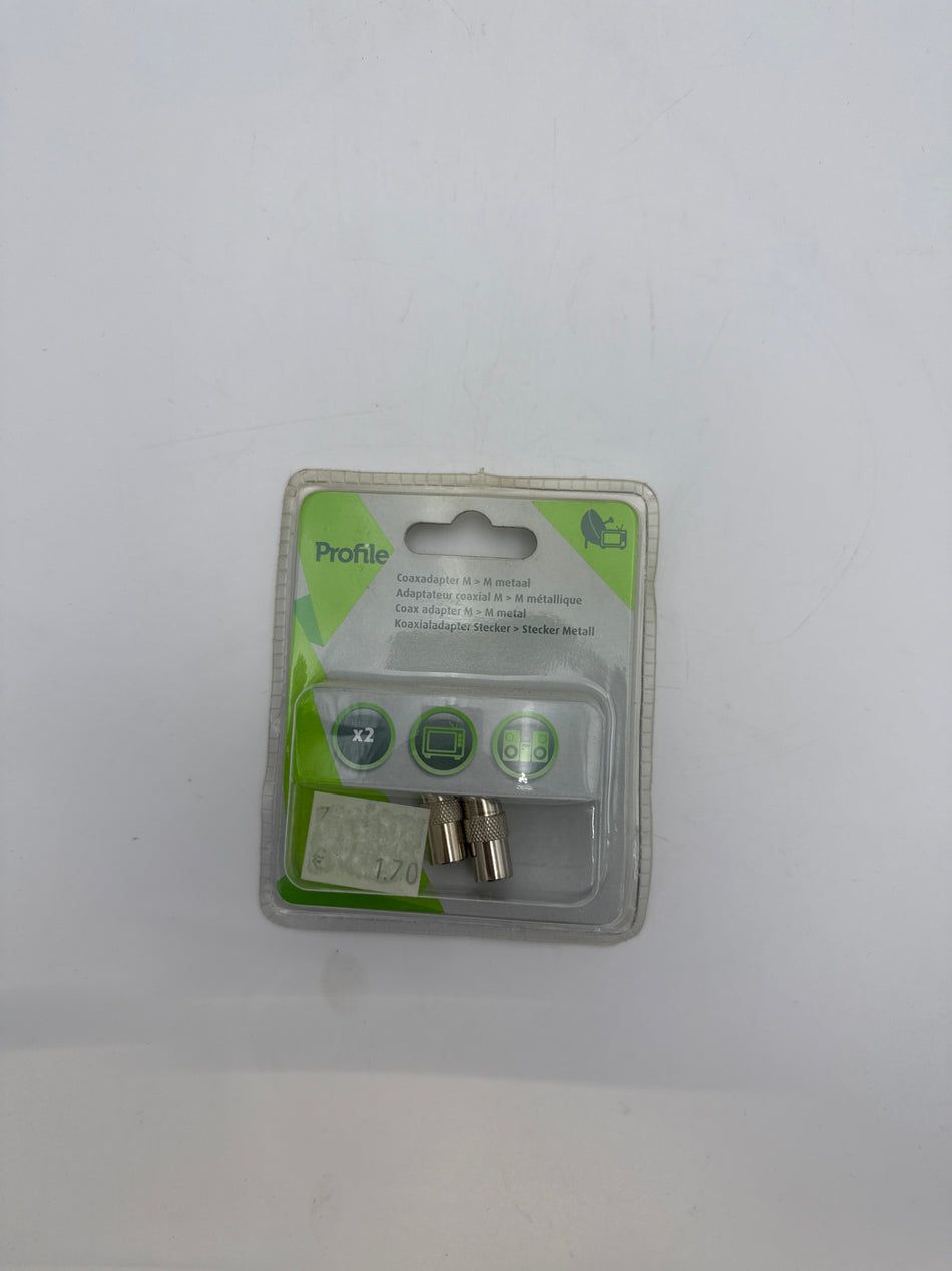 Coaxadapter M>M metaal