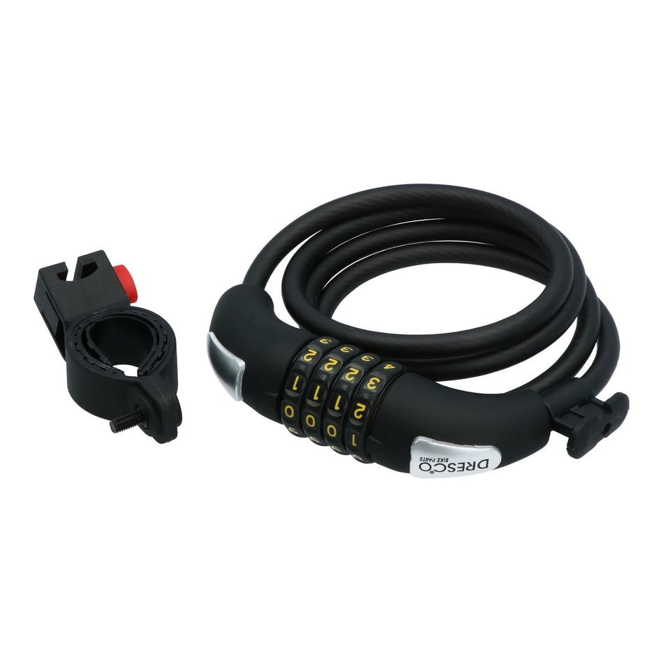 Spiraal/Cijferslot 120cm/8mm+Steun