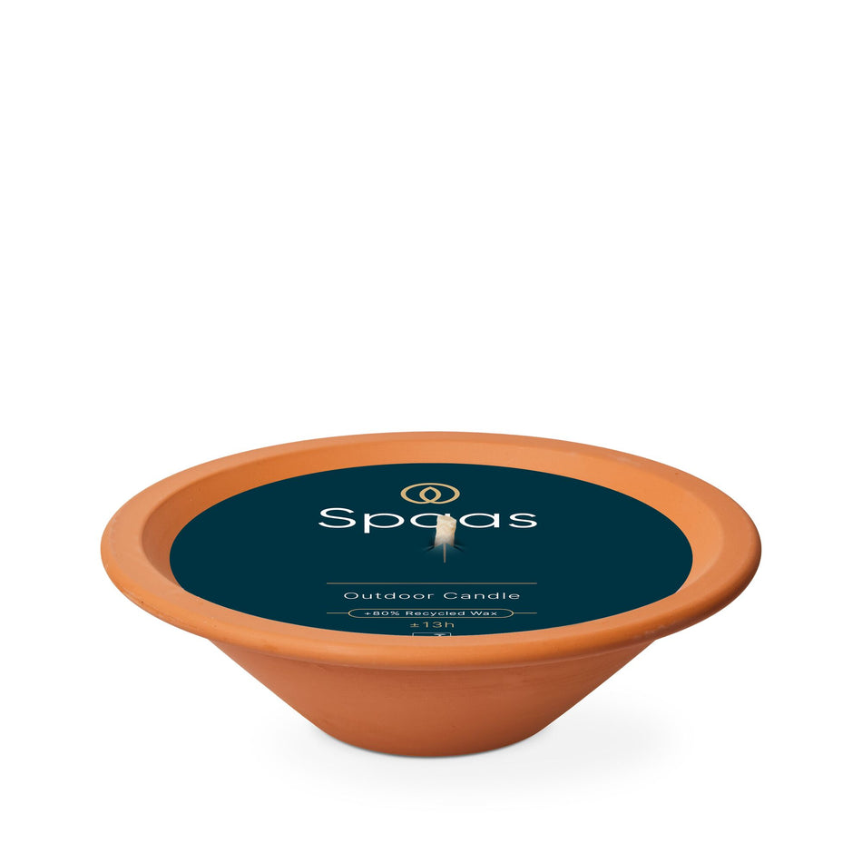 Spaas Royal Flame in terracottaschaal 23cm ivoor