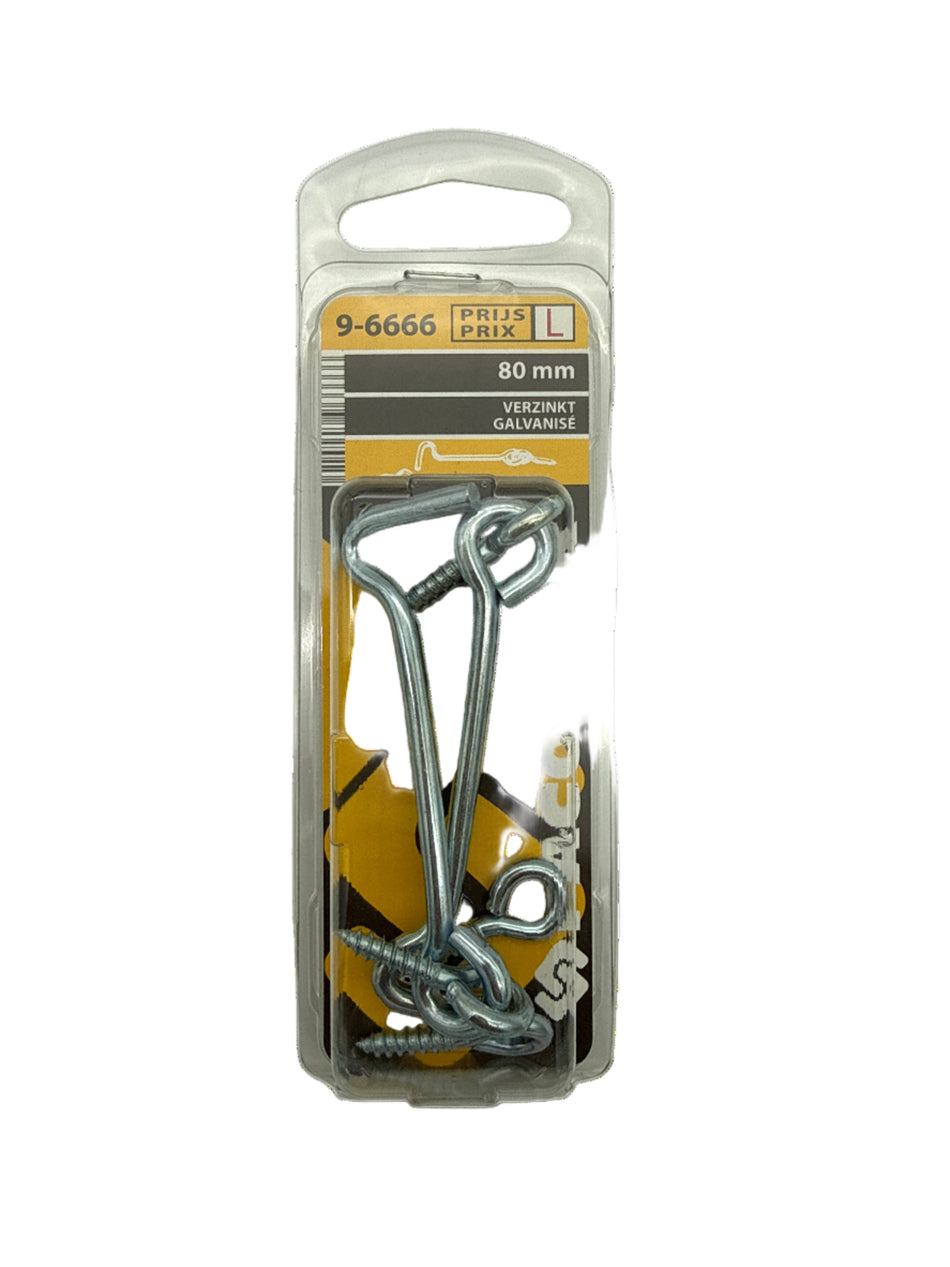 Windhaken met oogschroef - 80 mm