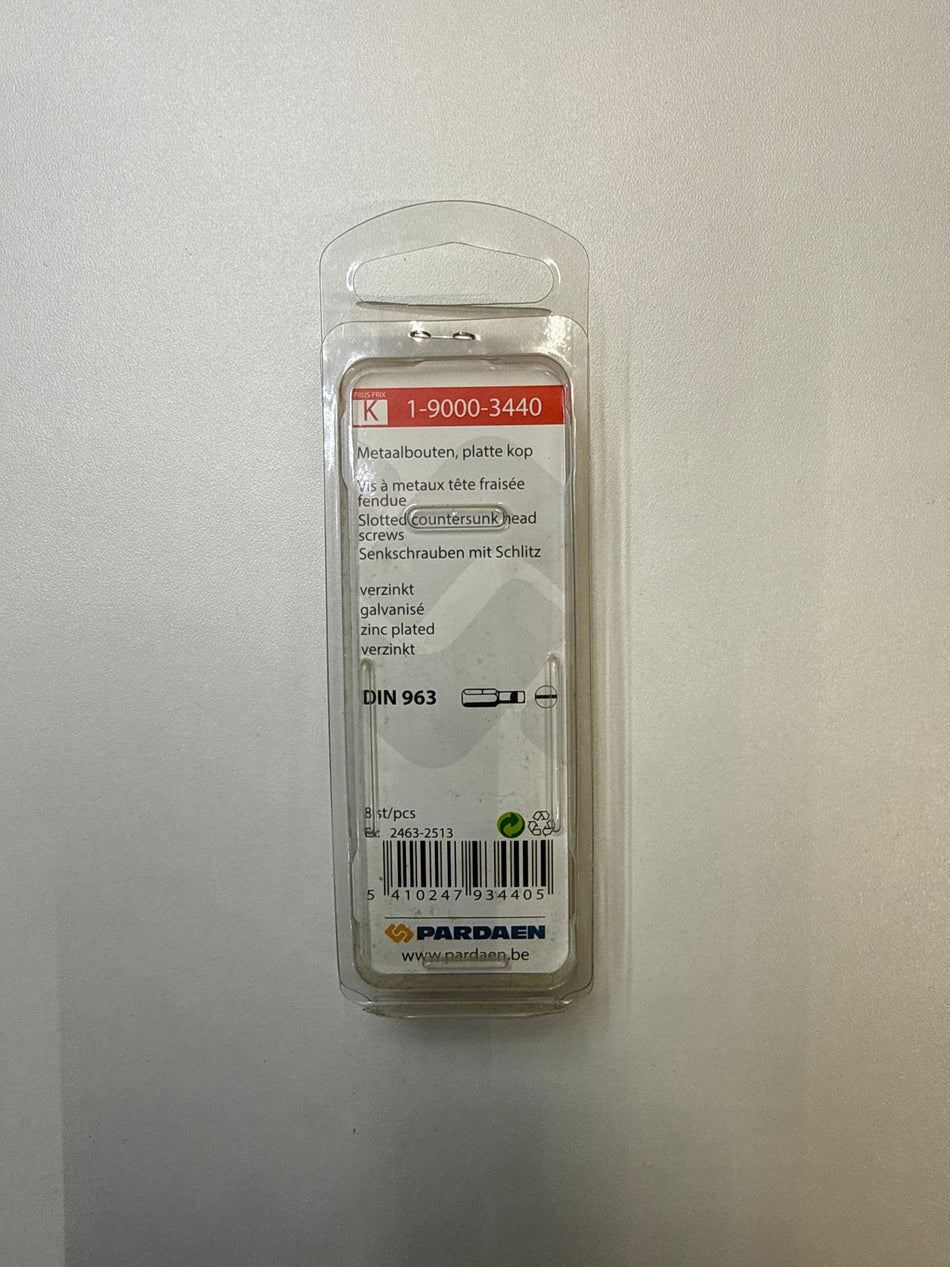 Metaalbouten platte kop + moer - M6 x 30 mm
