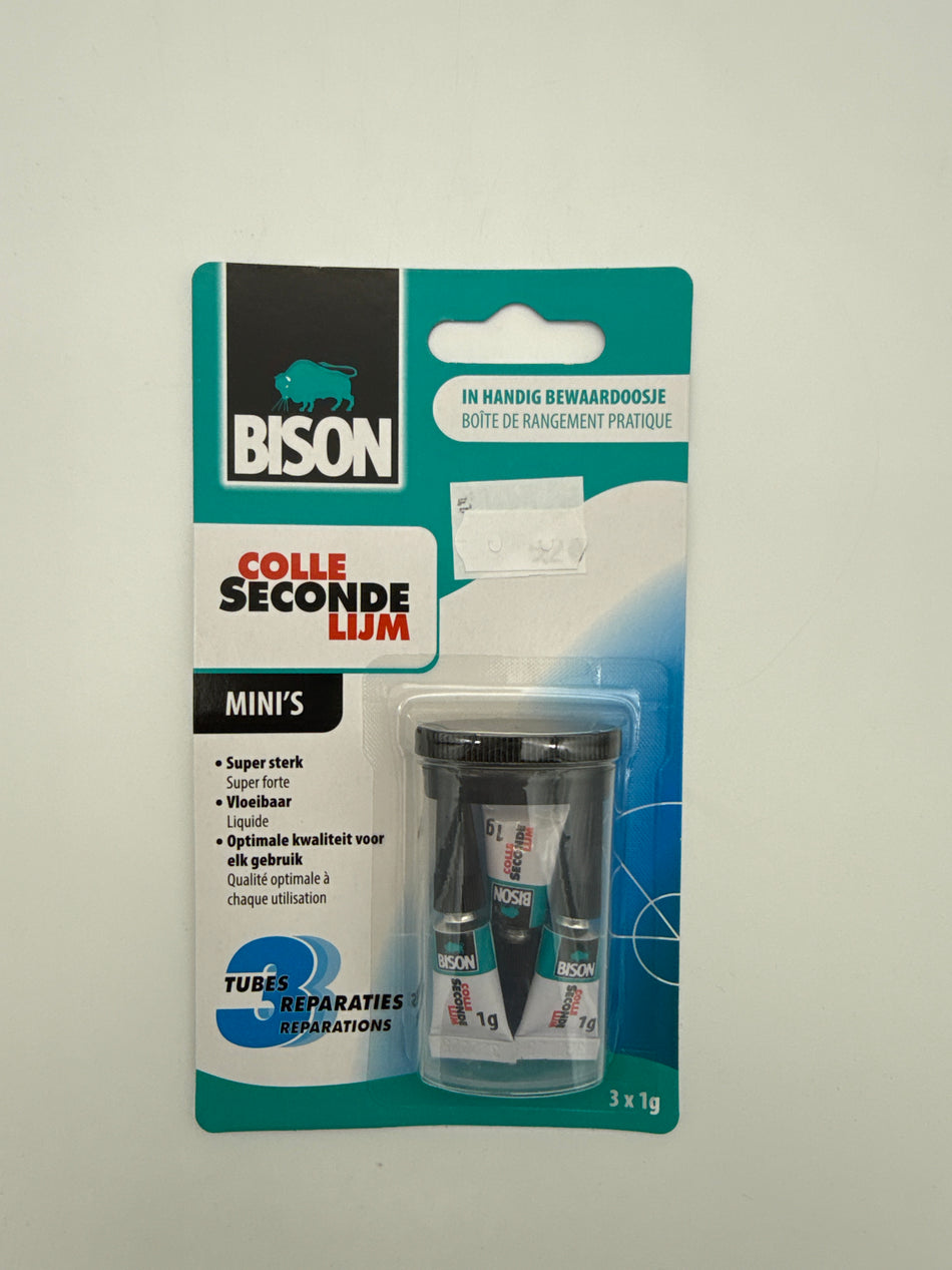 Bison Secondelijm Mini's Liquid Kaart 3x 1 g NL/FR