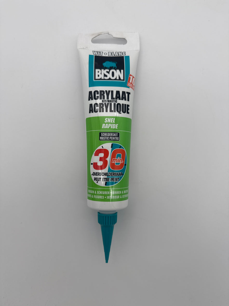 Bison Acrylaatkit Snel 30 minuten Wit Tube 150 ml NL/FR