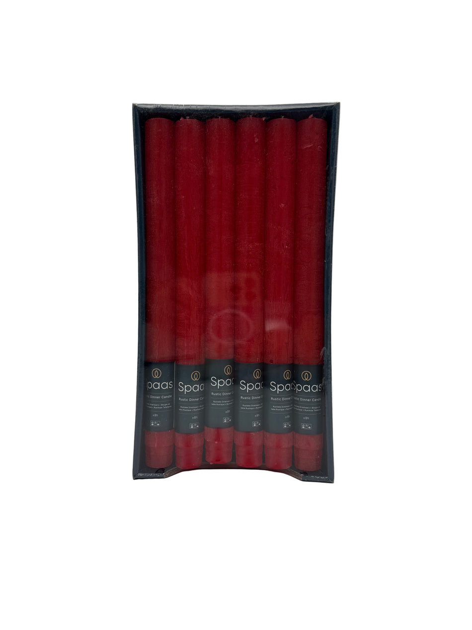 Spaas rustieke dinerkaars rood 21X250