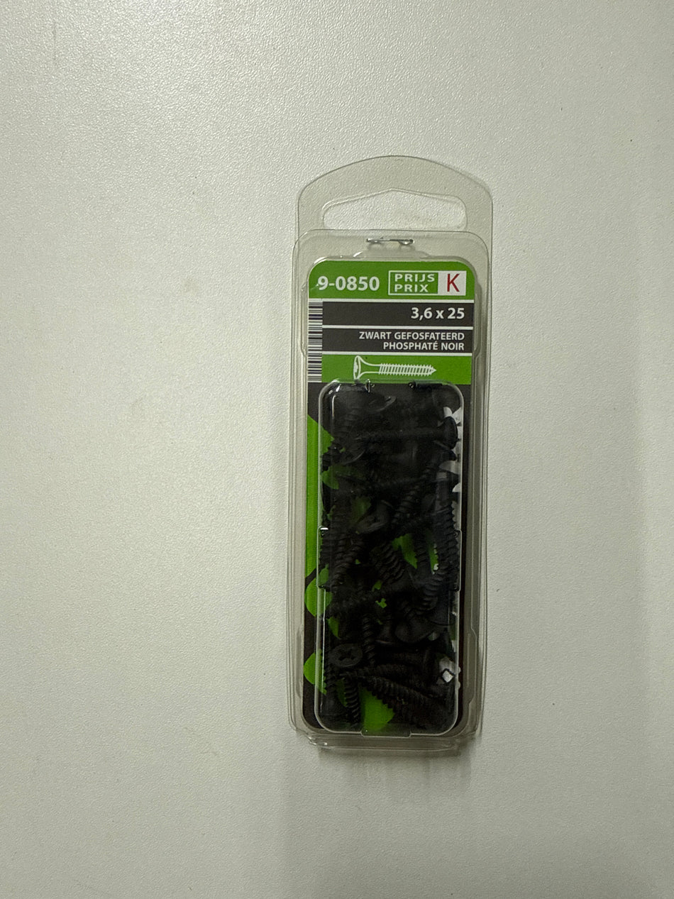 Zwart gefosfateerd 3,6x25mm