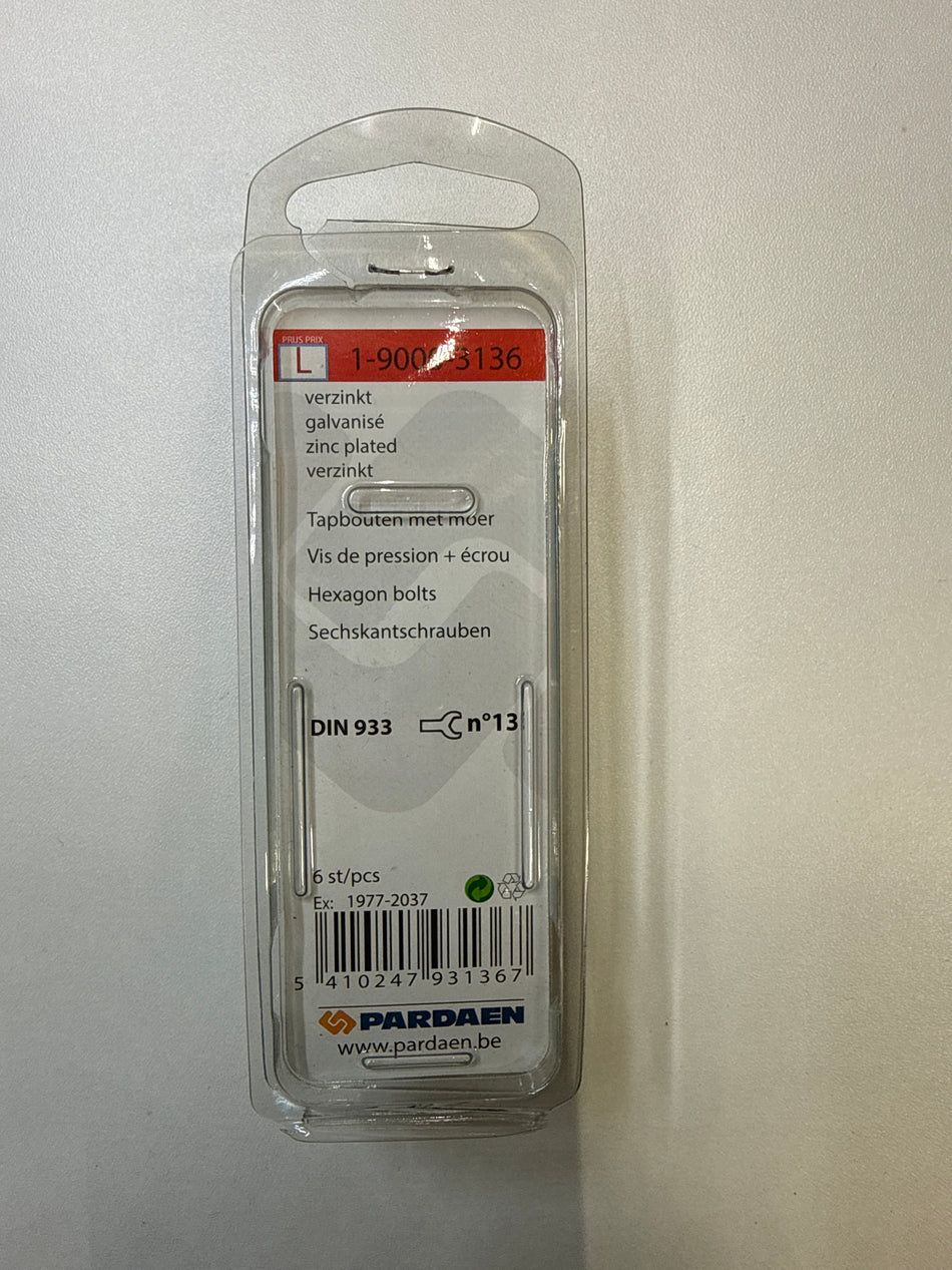 Tapbouten met moer, verzinkt - M8 x 50 mm
