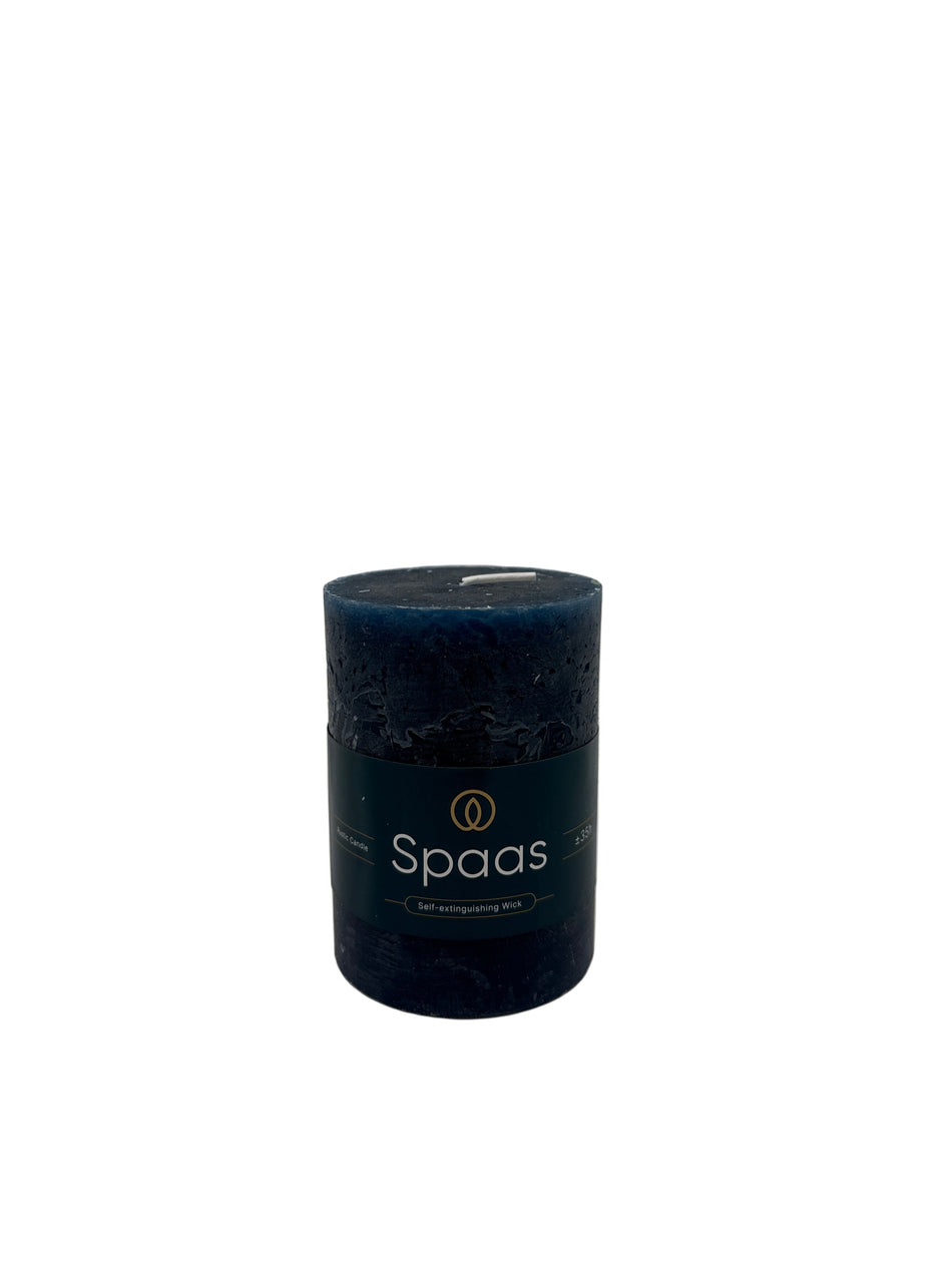Spaas rustieke cilinderkaars donkerblauw 70X95