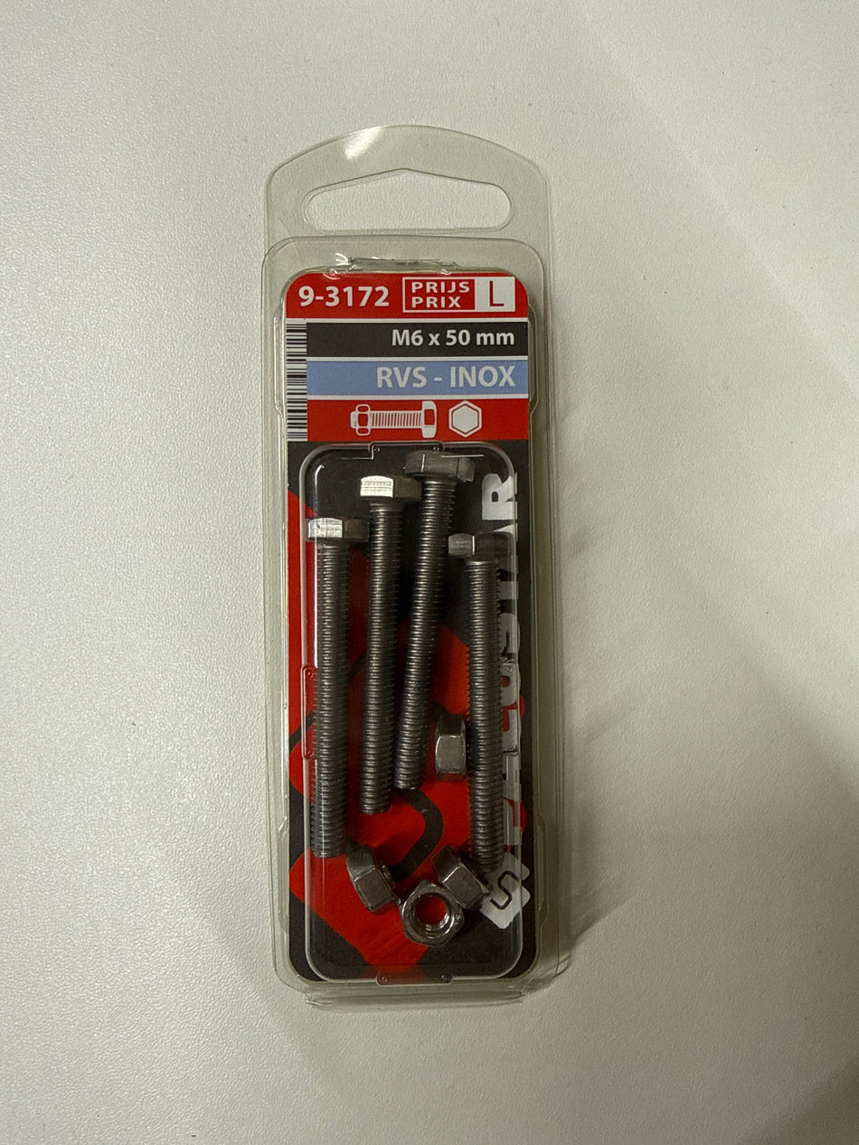 Rvs m6x50mm