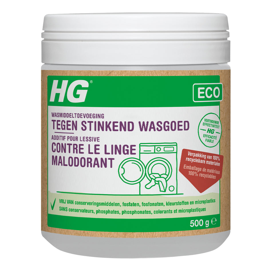 HG eco wasmiddeltoevoeging tegen stinkend wasgoed