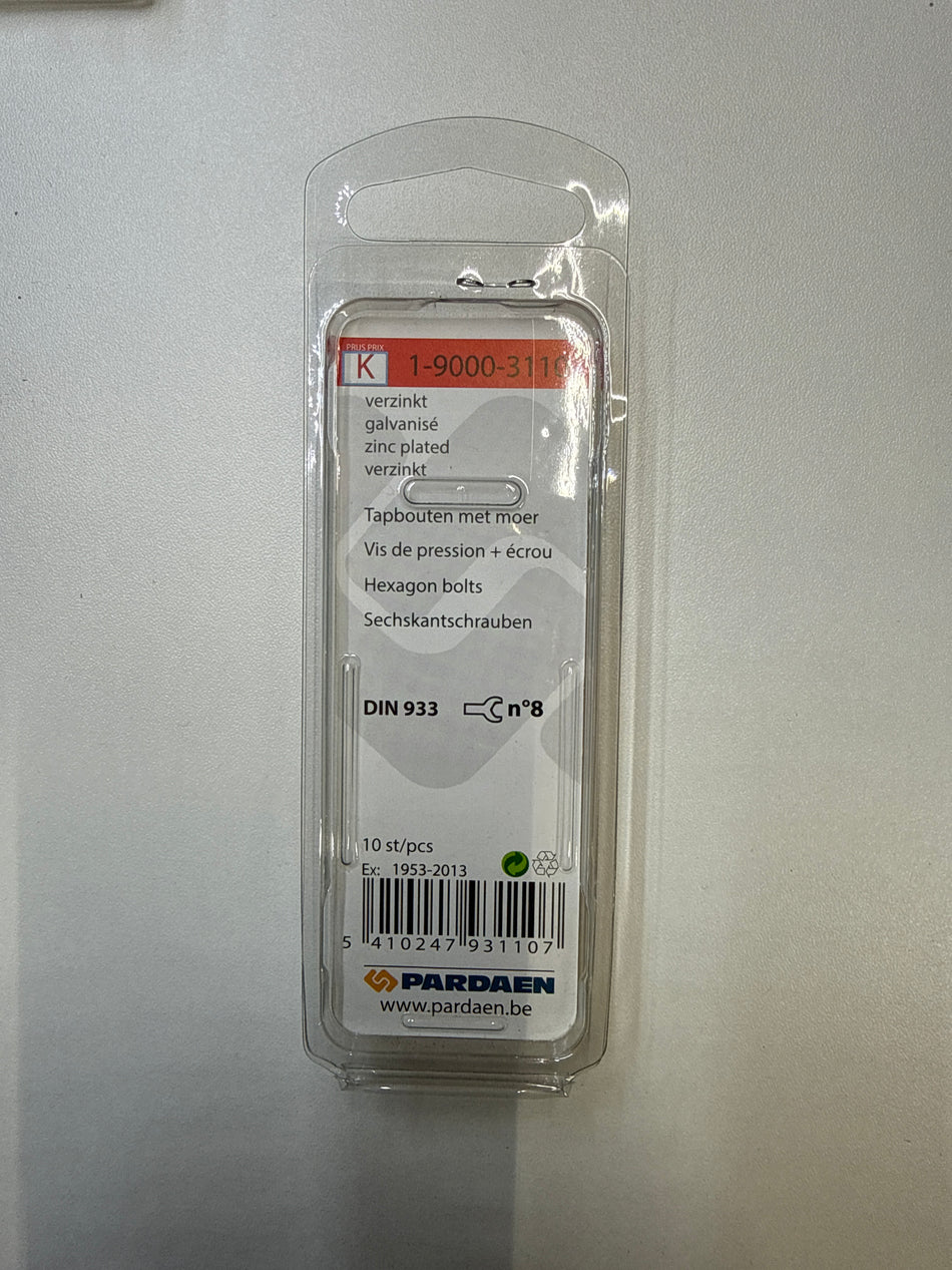 Tapbouten met moer, verzinkt - M5 x 16 mm