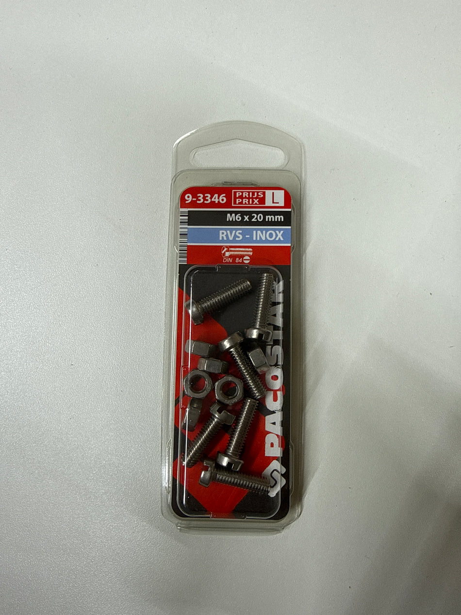 Rvs m6x20mm