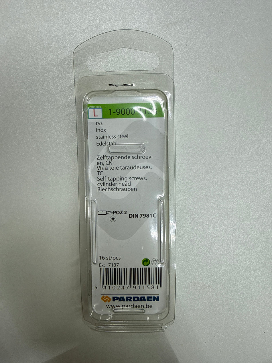 Rvs 3,9x16mm