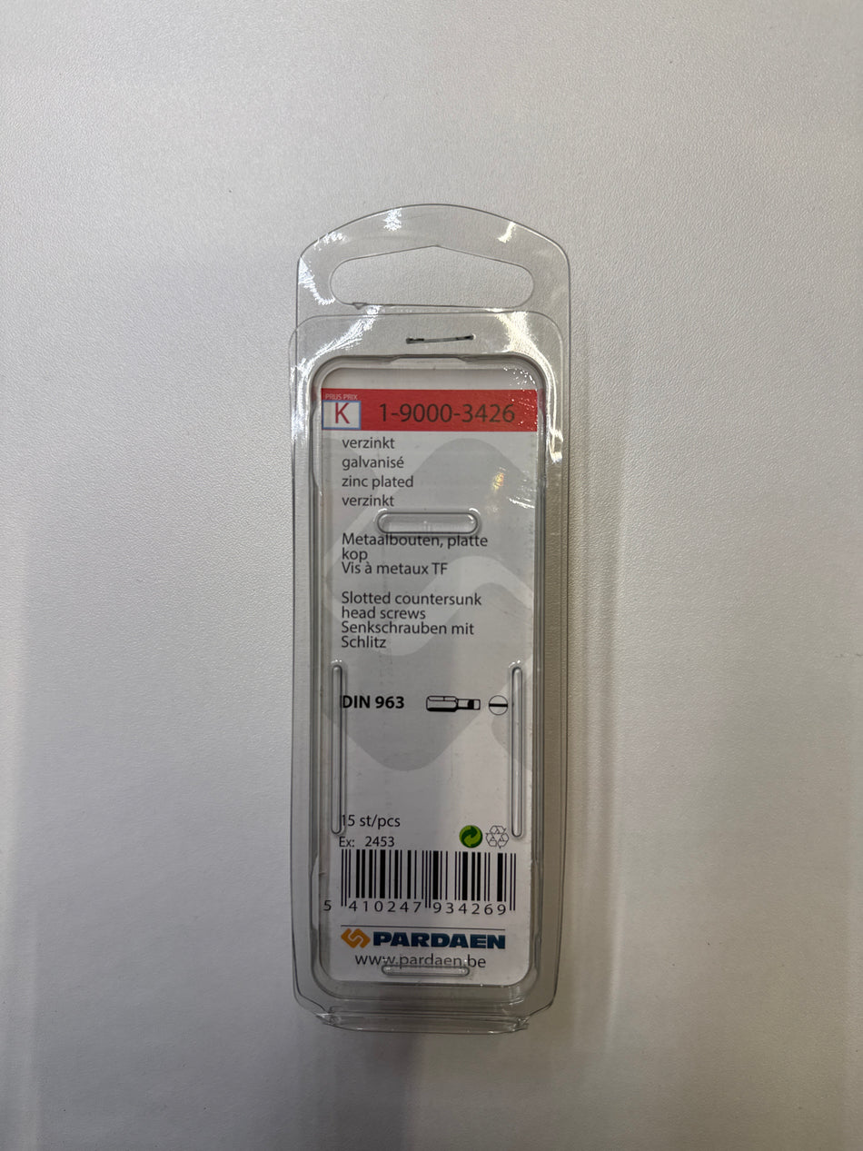 Metaalbouten platte kop + moer - M5 x 20 mm