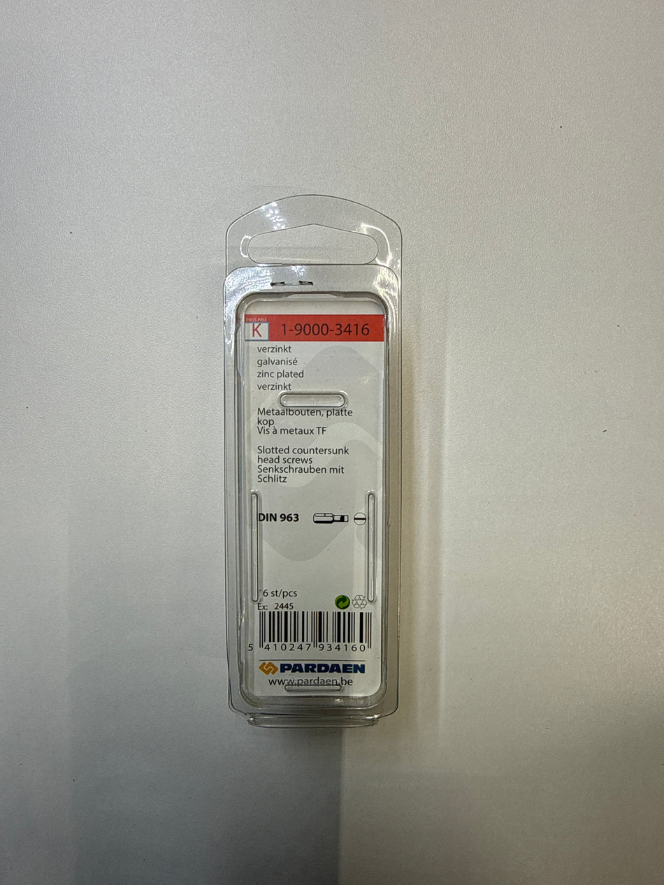 Metaalbouten platte kop + moer - M4 x 25 mm