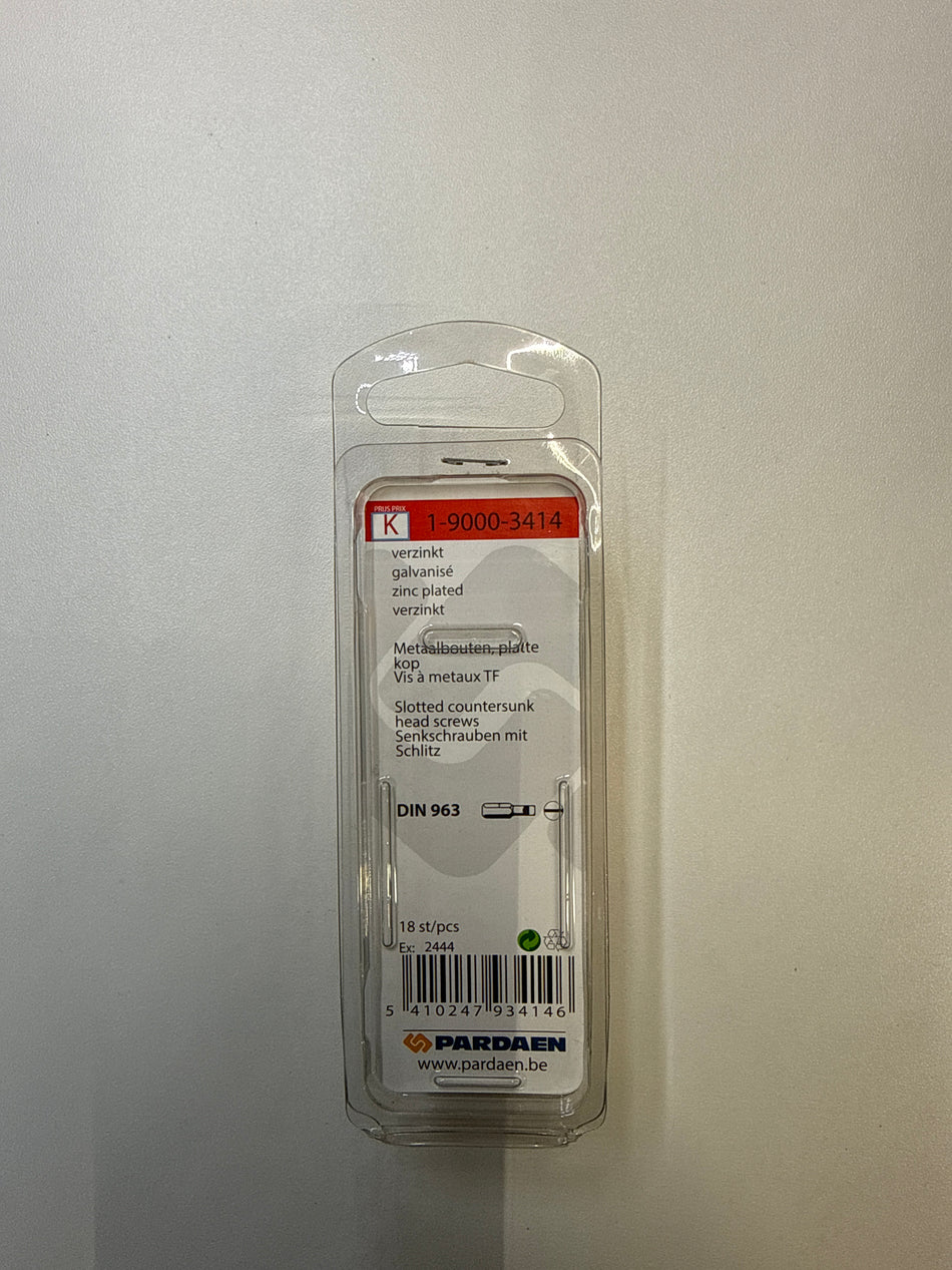 Metaalbouten platte kop + moer - M4 x 20 mm