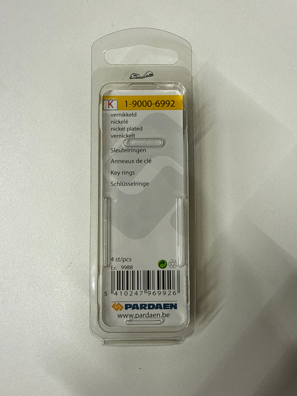 Sleutelringen vernikkeld 26x30mm