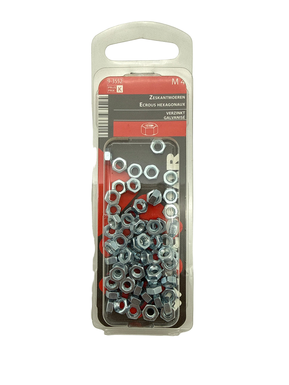 Zeskantmoeren Verzinkt M4