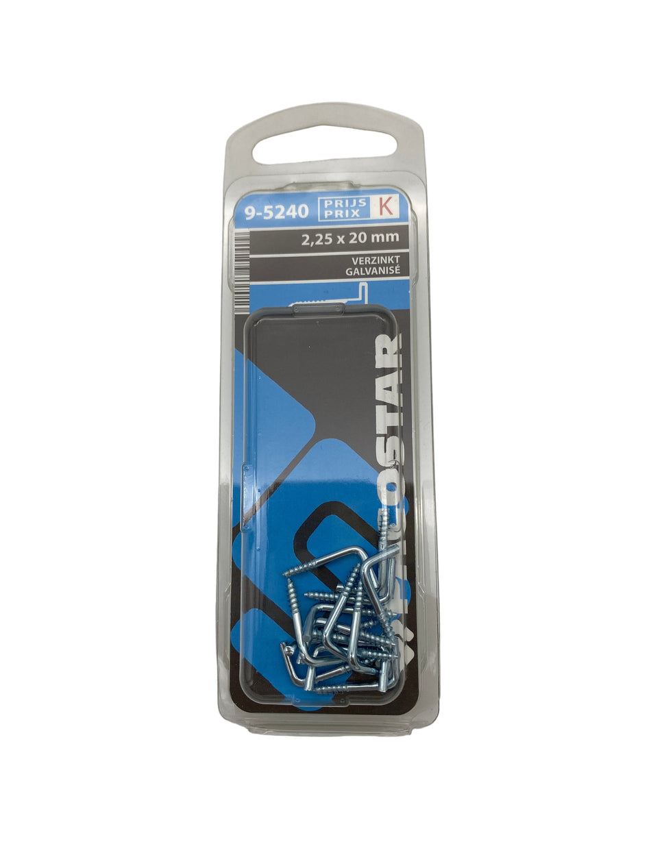 Kramschroeven, verzinkt - 2,25 x 20 mm