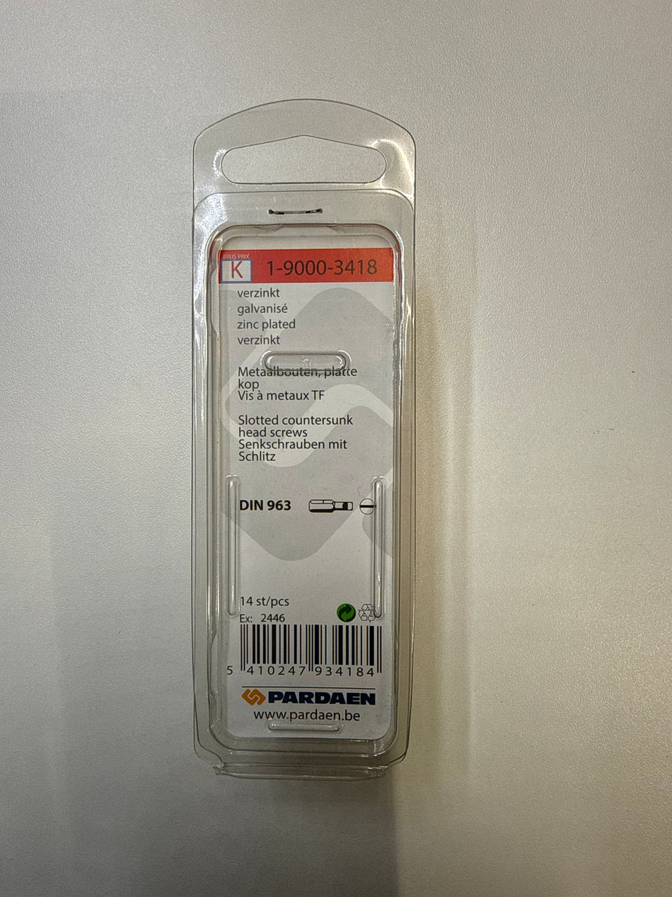 Metaalbouten platte kop + moer - M4 x 30 mm
