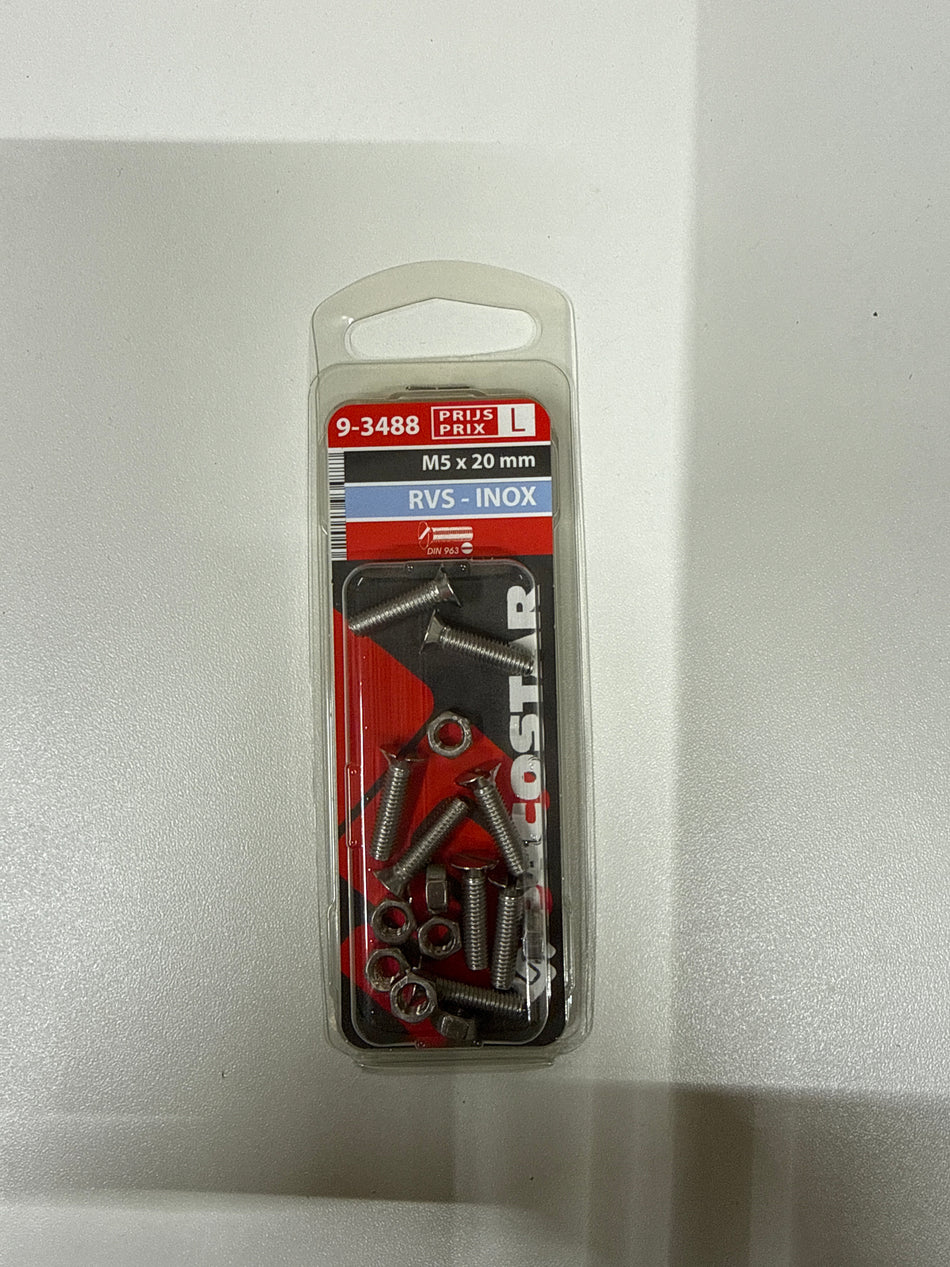 Rvs m5x20mm