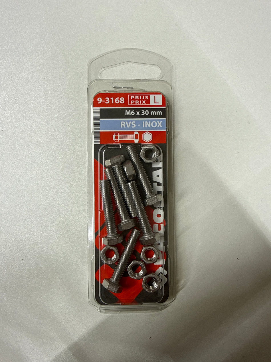 Rvs m6x30mm