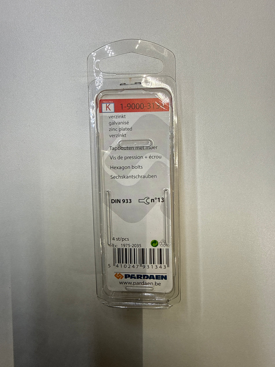 Tapbouten met moer, verzinkt - M8 x 40 mm