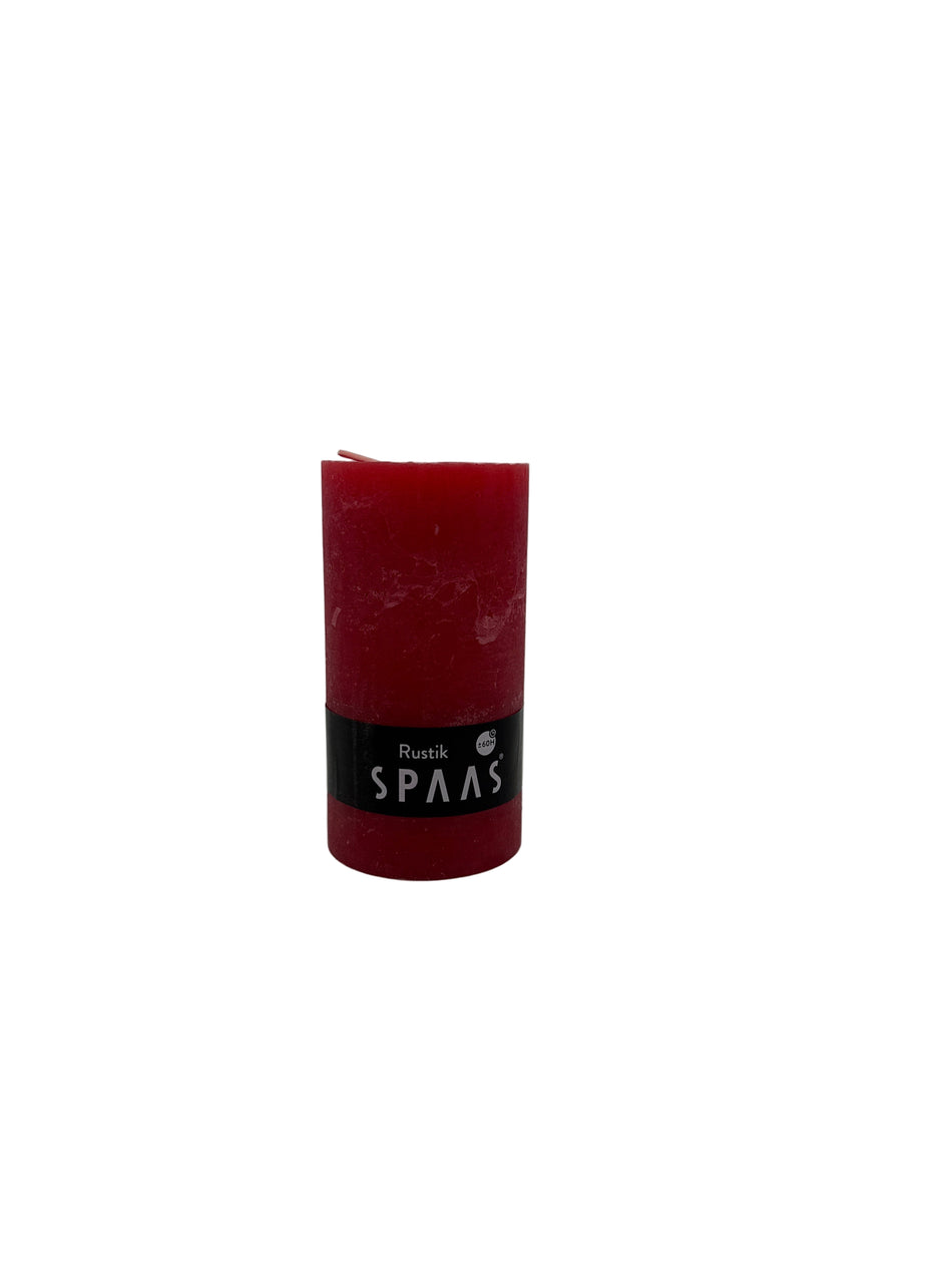 Spaas cilinderkaars  rood 70X130