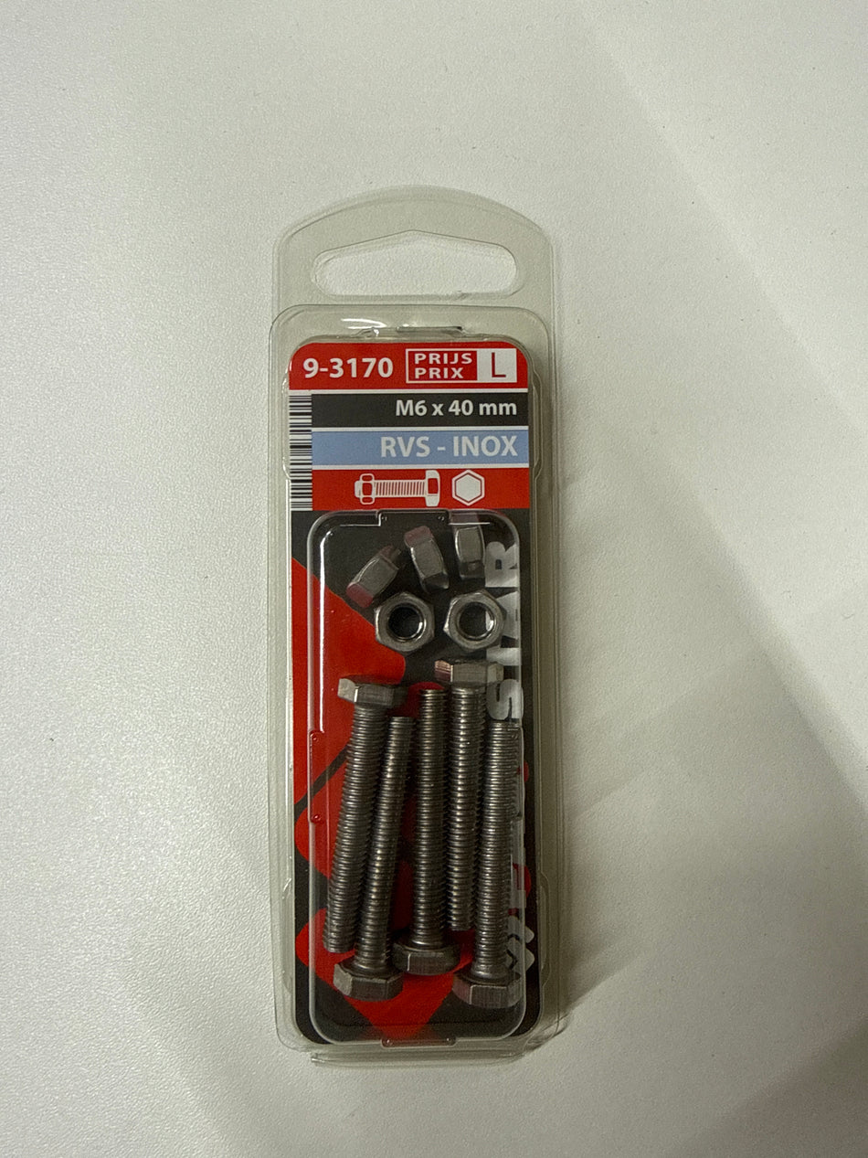 Rvs M6x40mm