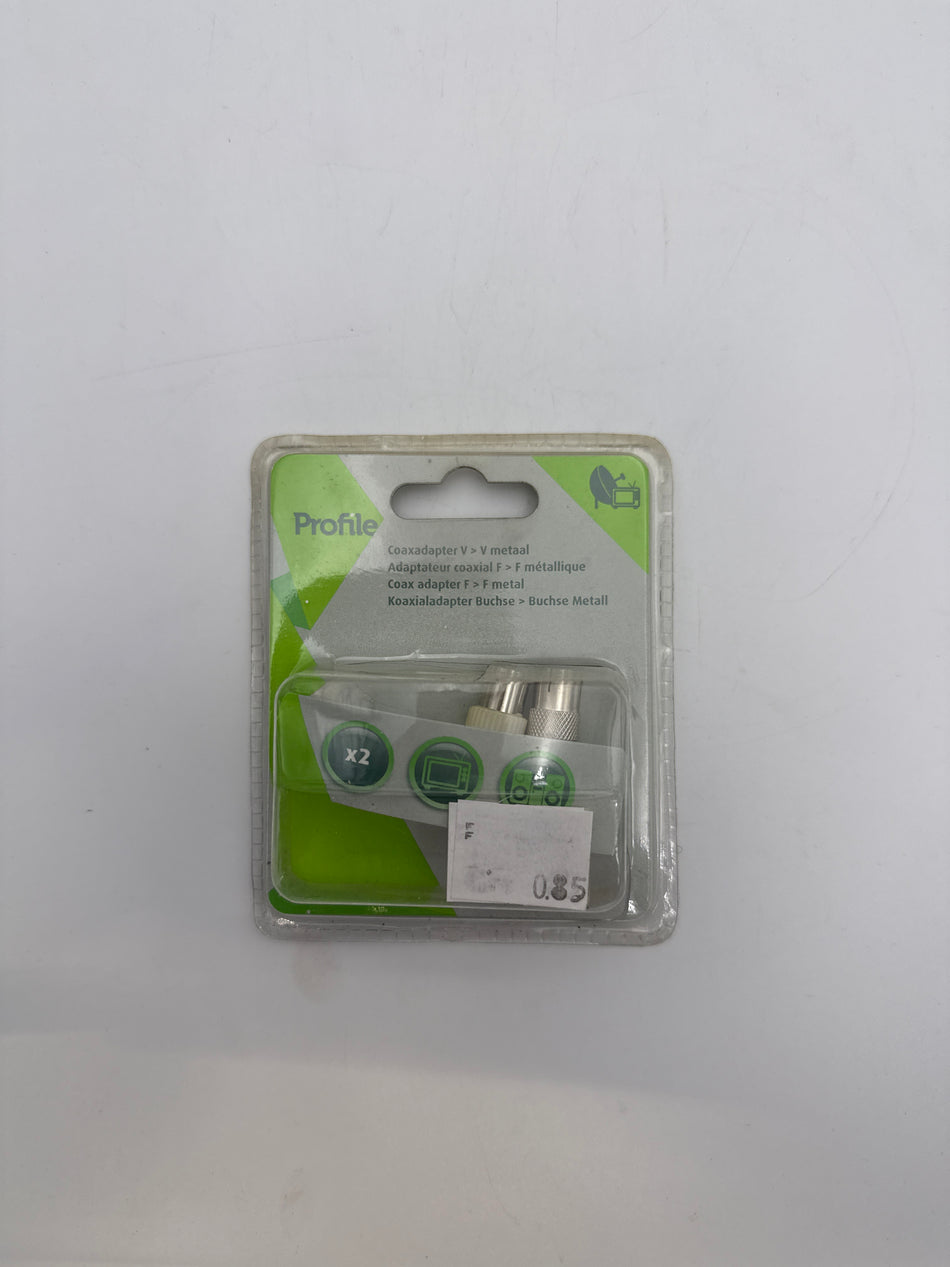 Coaxadapter v>v metaal