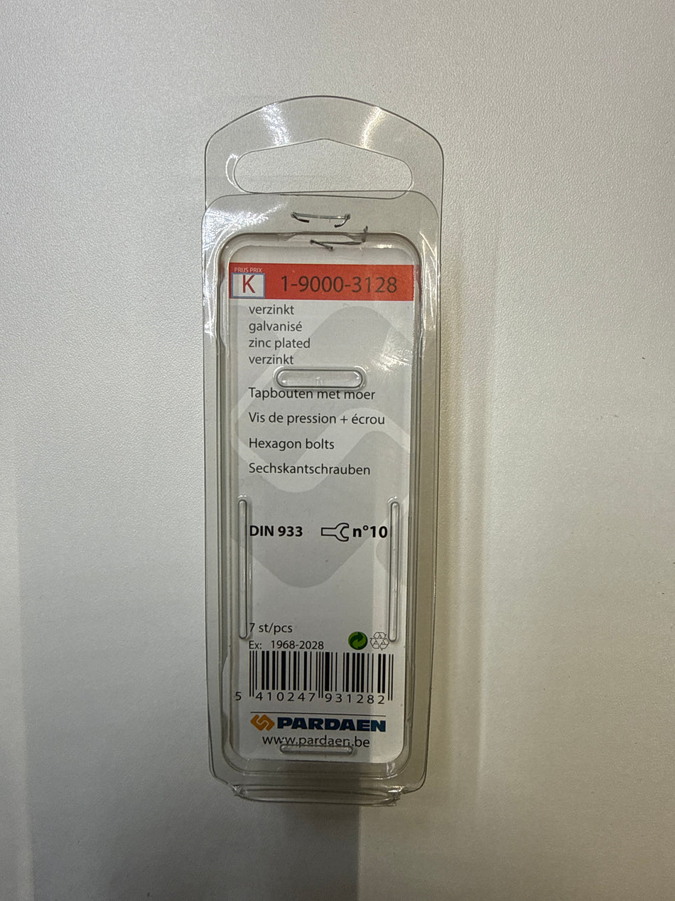 Tapbouten met moer, verzinkt - M6 x 50 mm