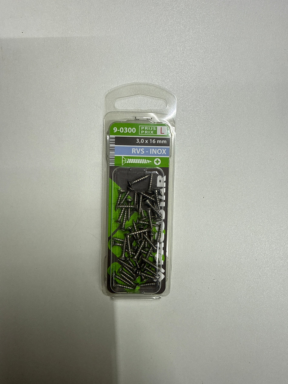Rvs 3,0x16mm