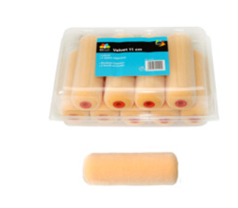 Vervangrol 10st VELVET 11cm 2xafgerond