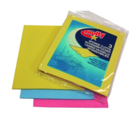 Vaatdoek spons multicolor 18x20cm - 3st
