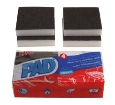 Schuursponsen pad zeer sterk 7x7x2,5cm - 4st