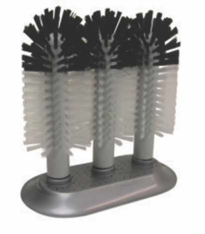 GLAZENBORSTEL prof. 3 borstels + volledige zuignap