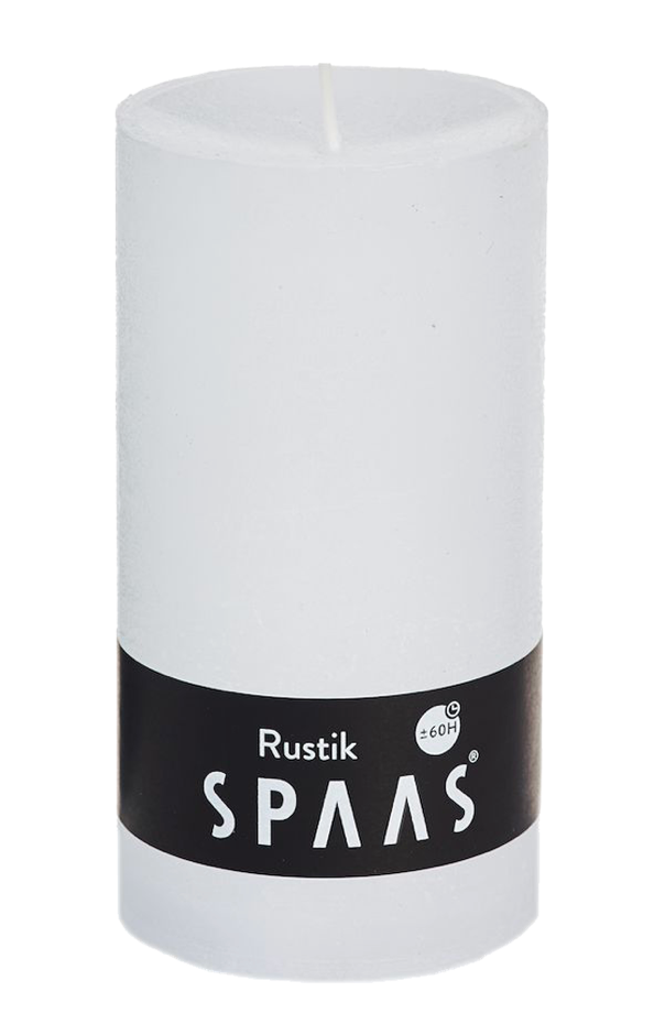 Rustieke cilinderkaars 70/130 mm 60u - wit - SPAAS