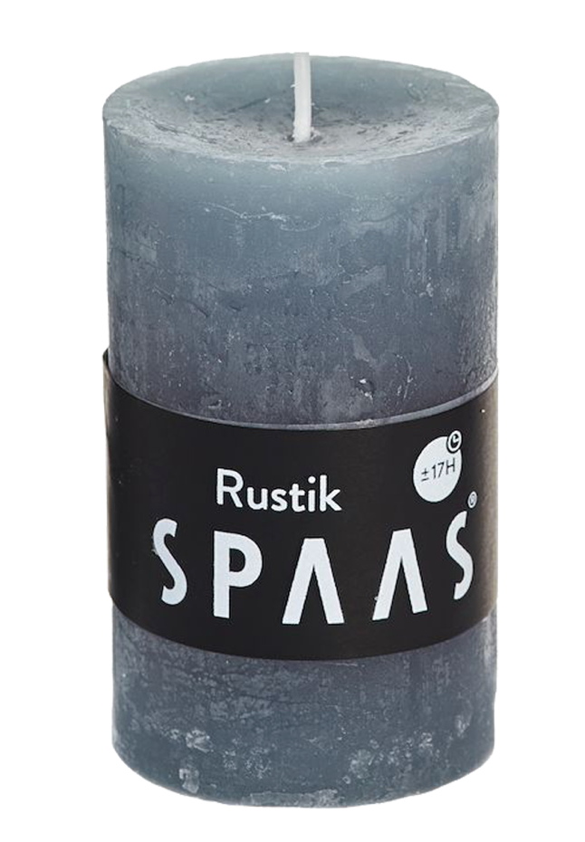 Rustieke cilinderkaars 48/80 mm 17u - grijs - SPAAS